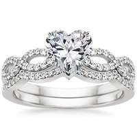 Diamond heart infinity ring