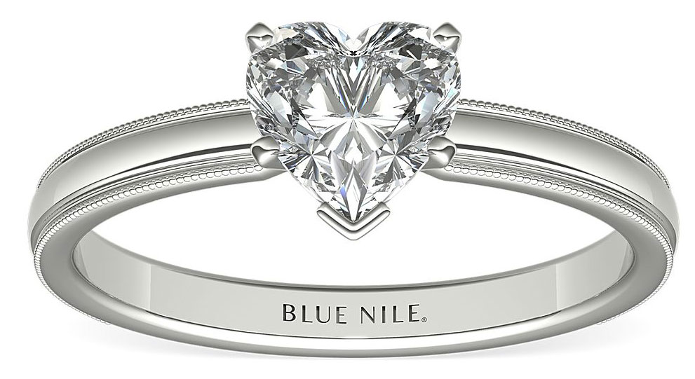 Blue Nile Milgrain Comfort Fit Platinum Heart Diamond 2022