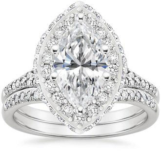 Marquise Engagement Rings The Handy Guide Before You Circa Vintage Inspired Marquise Halo Diamond Platinum Wedding Set By Brilliant Earth