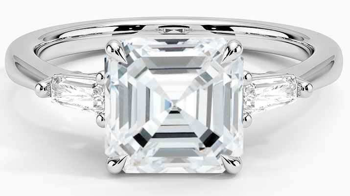Best setting for asscher cut diamond deals