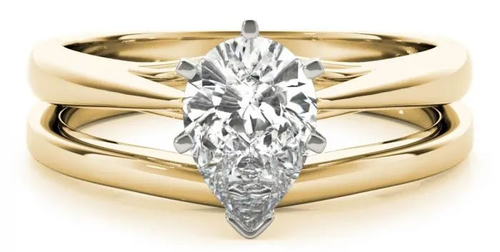 2.2ct Simulated Diamond Pear Cut Halo Ring Set from Black Diamonds New York