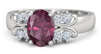 Rhodolite Garnet Sterling Silver Engagement Ring
