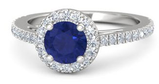 Lab Created Blue Sapphire Sterling Silver Engagement Ring