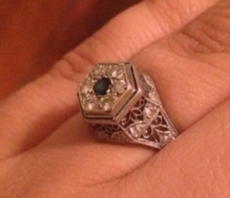Date of platinum antique ring?