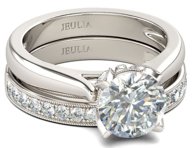 Haluoo Unisex Men Women Classical Stainless Steel Solitaire Engagement Ring Sparkling Cubic Zirconia CZ Wedding Band Luxury Diamond Anniversary Promise Rings Bijoux Jewelry