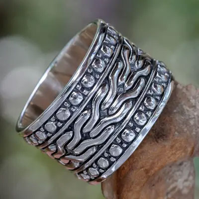 men's silver wedding band