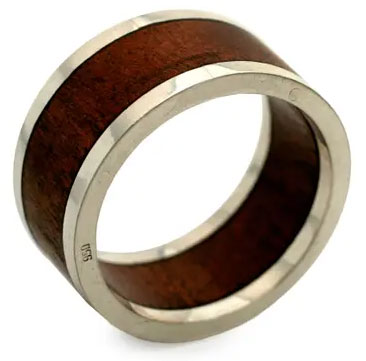 Bentwood Ring Handcrafted Wood  Ring Mahogany and Maple woods. Wooden Ring