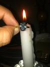 Under candle light using flash