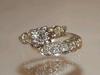 All white gold and diamond WWII era wedding set