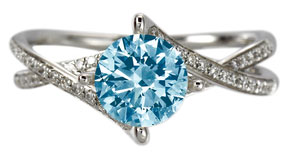 blue diamond engagement rings