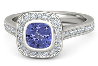 Gemvara Annabelle Tanzanite Cushion Platinum Diamonds 2022