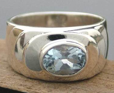 men and women's matching silver topaz wedding bands